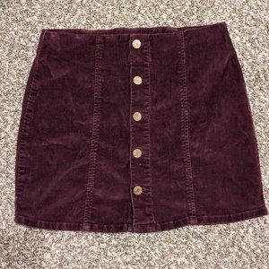 Guess Maroon Corduroy Skirt Size Small